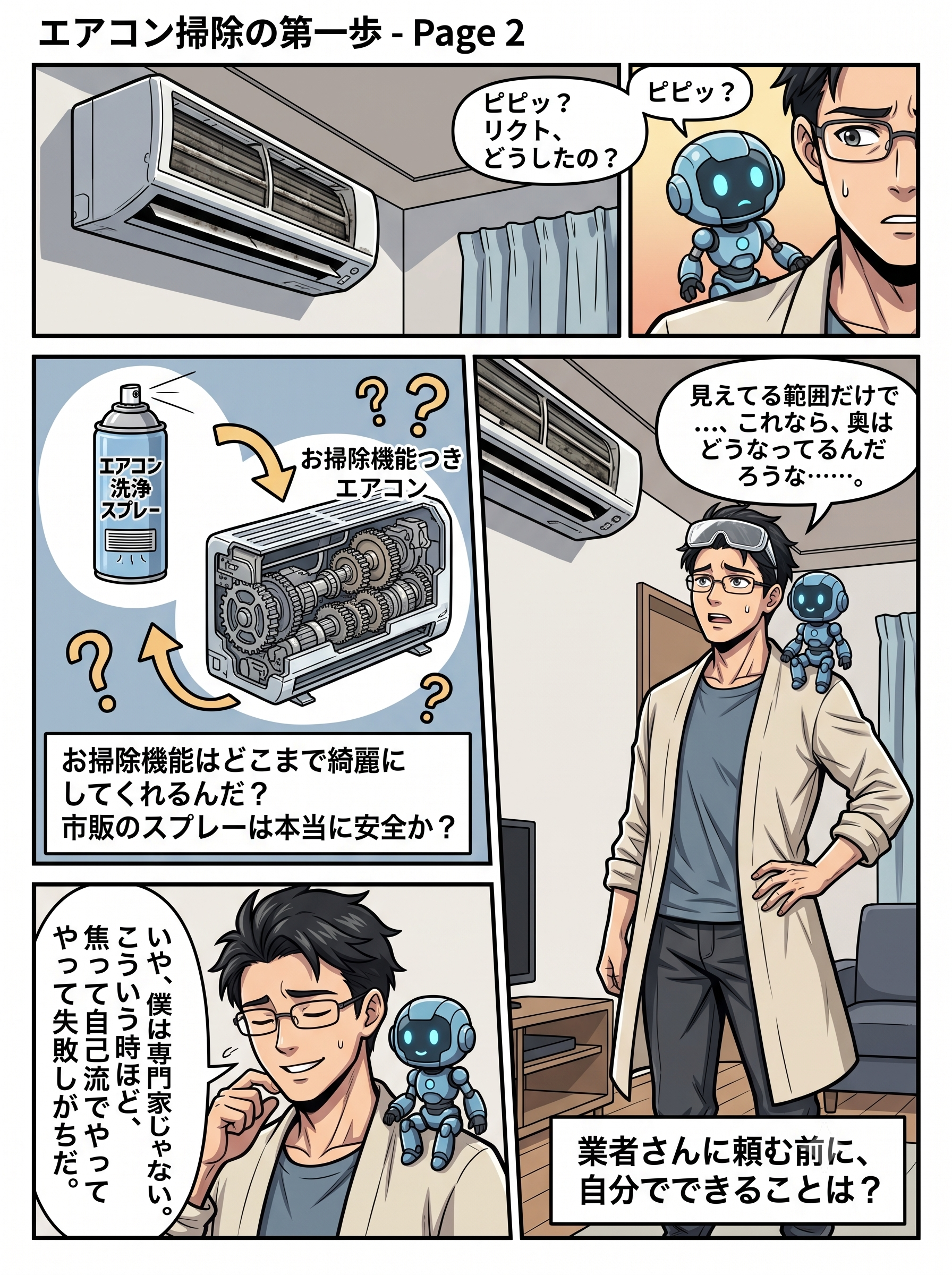 エアコン掃除の第一歩 マンガ 2ページ目